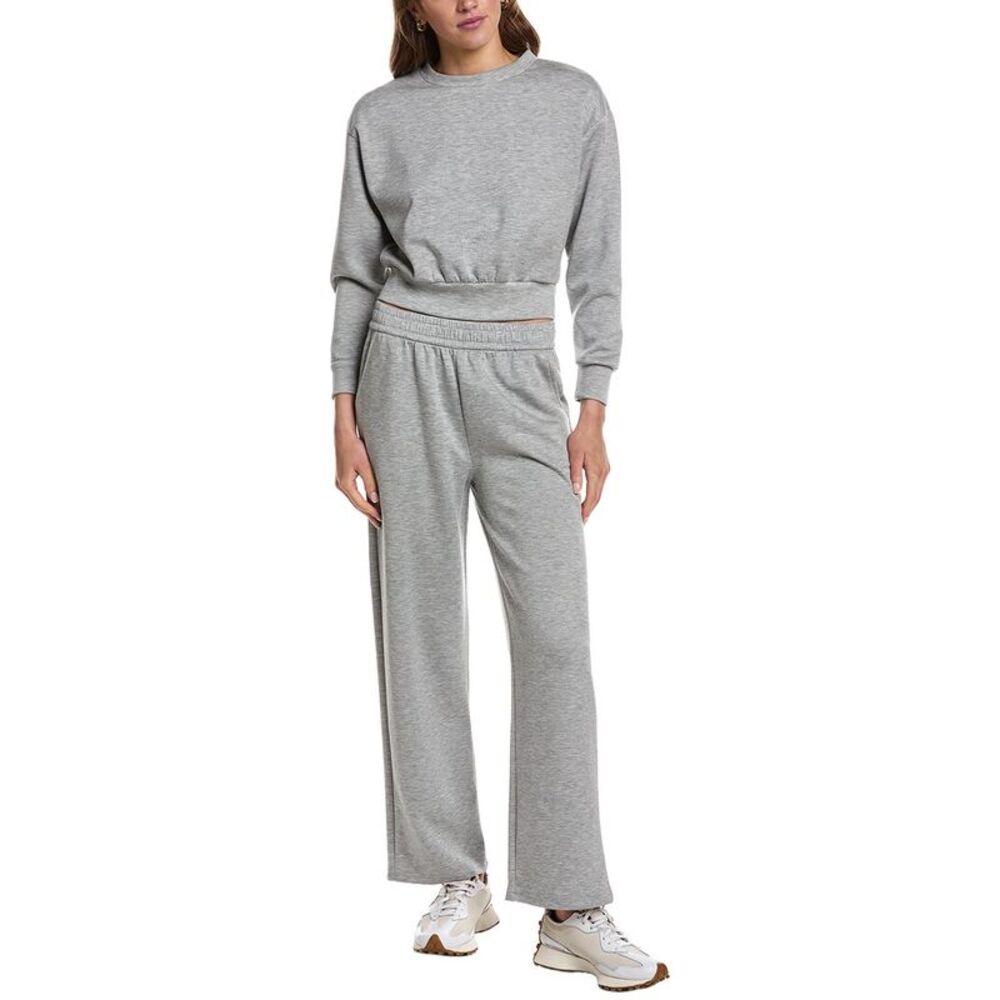 Marion Womens  28In 2Pc Straight Pant & Sweatshirt Set, Gray
